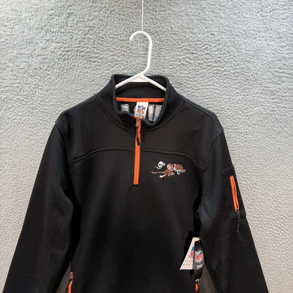 Cincinnati Bengals Sweatshirt Adult Large Black Heavyweight 1/4 Zip Pullover NEW - Picture 12 of 12